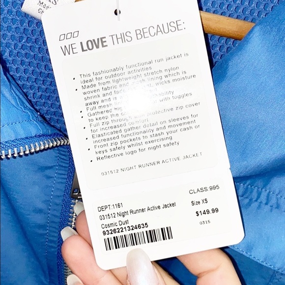 Lorna Jane Night Runner Blue Cosmic Dust Active Jacket - Picture 8 of 16